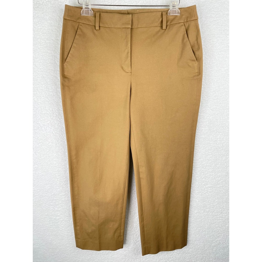 Chicos Womens Size 1.5 US 10 Camel Tan Ankle Trousers Cotton Blend Stretch Pants